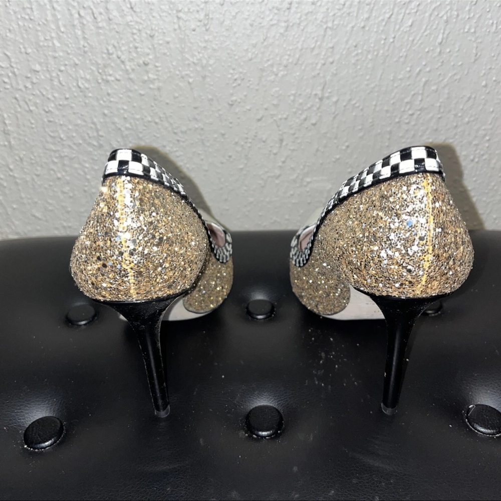 Kate Spade Gold Glitter Limited Edition Taxi Heels - Picture 5 of 13